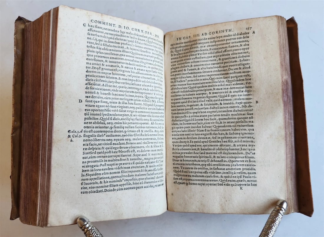 1548 BIBLE COMMENTARY by IOANNIS CHRYSOSTOMI antique VELLUM BOUND - 11