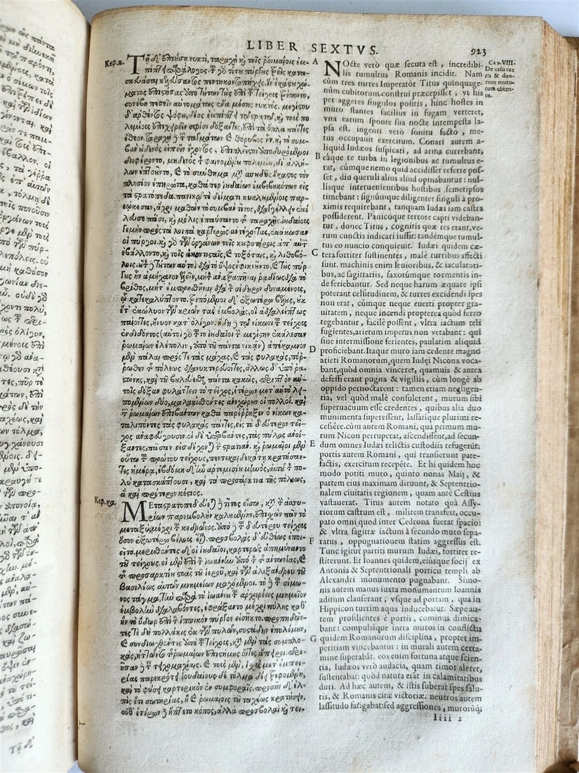 1611 FLAVIUS JOSEPHUS GREEK LATIN EDITION antique FOLIO - 9
