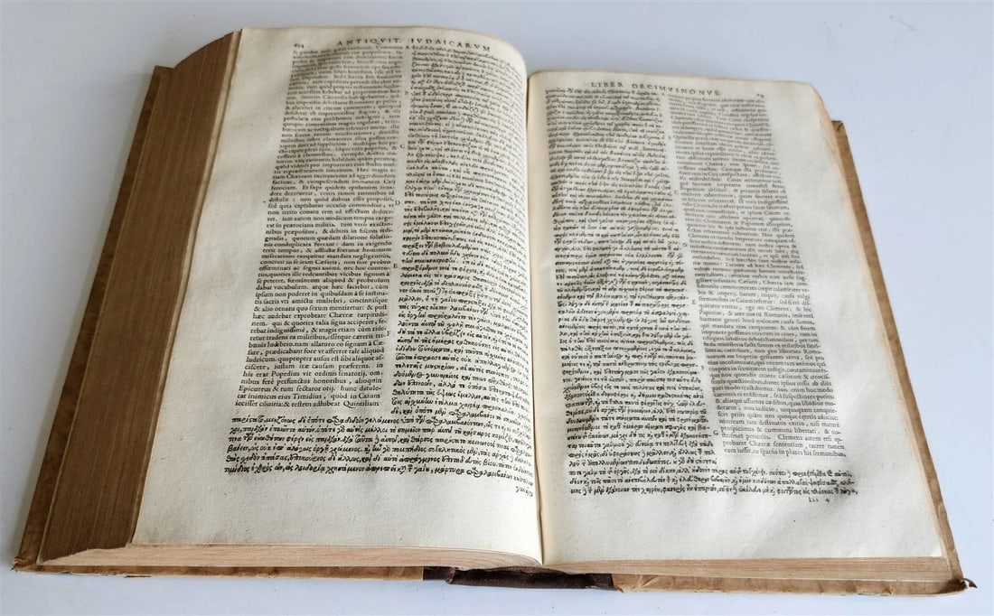 1611 FLAVIUS JOSEPHUS GREEK LATIN EDITION antique FOLIO - 5