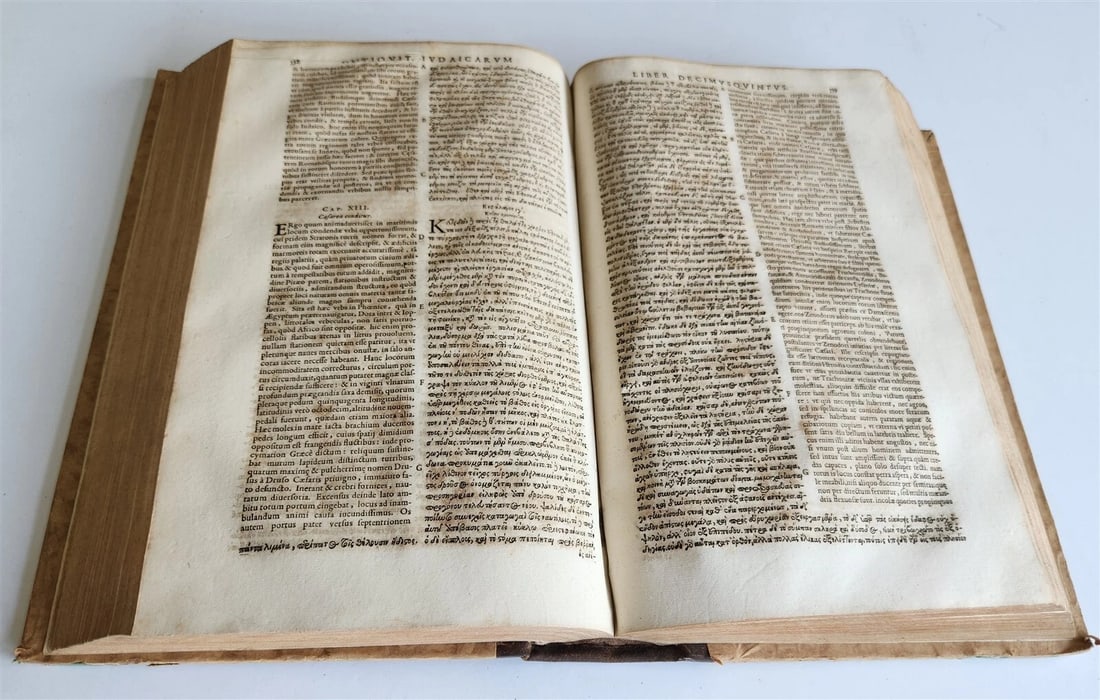 1611 FLAVIUS JOSEPHUS GREEK LATIN EDITION antique FOLIO - 6