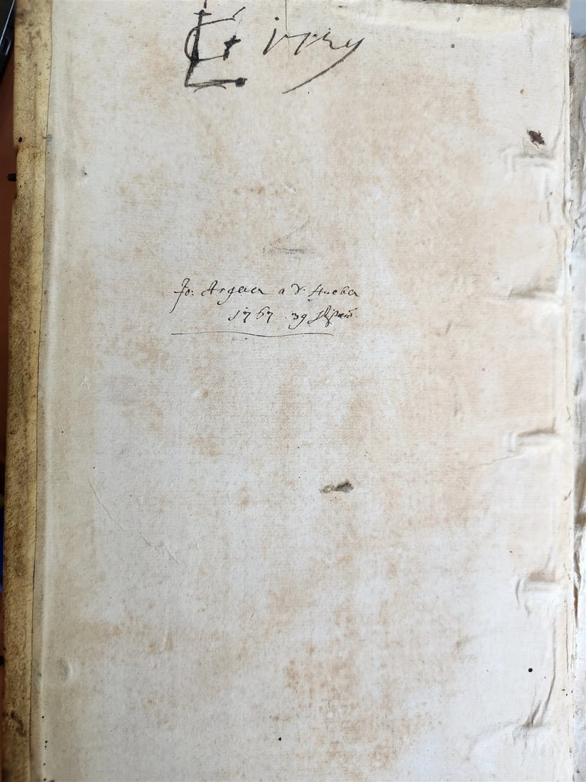 1702 POLYANTHEA SACRA antique BLIND-STAMPED PIGSKIN BOUND FOLIO w/CLASPS - 4