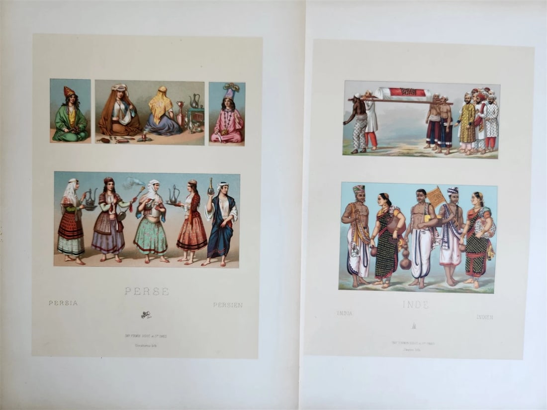 LE COSTUME by RACINET ILLUSTRATED AFRICA INDIA & TURKEY antique 24 PLATES - 8