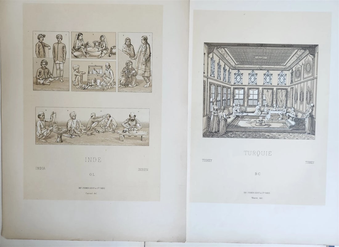 LE COSTUME by RACINET ILLUSTRATED AFRICA INDIA & TURKEY antique 24 PLATES - 11
