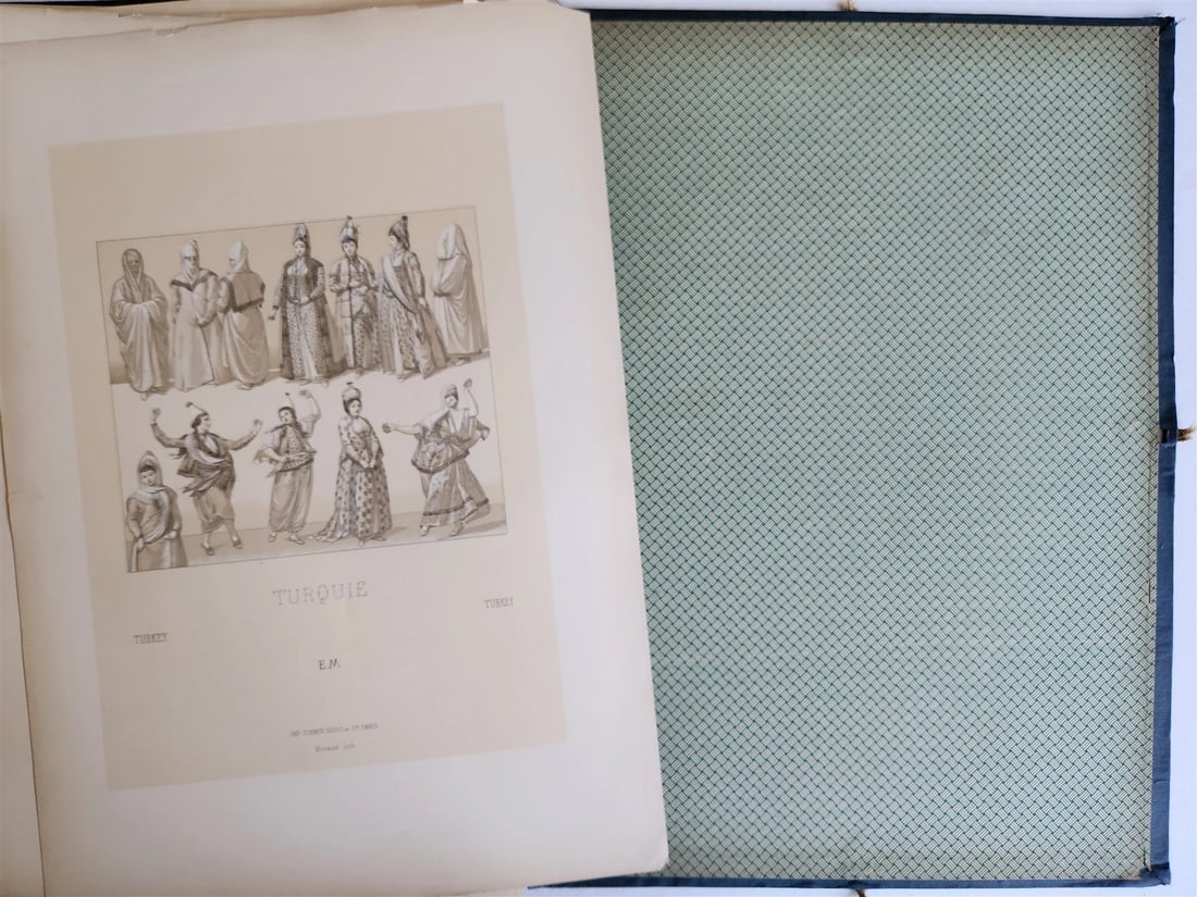 LE COSTUME by RACINET ILLUSTRATED AFRICA INDIA & TURKEY antique 24 PLATES - 12