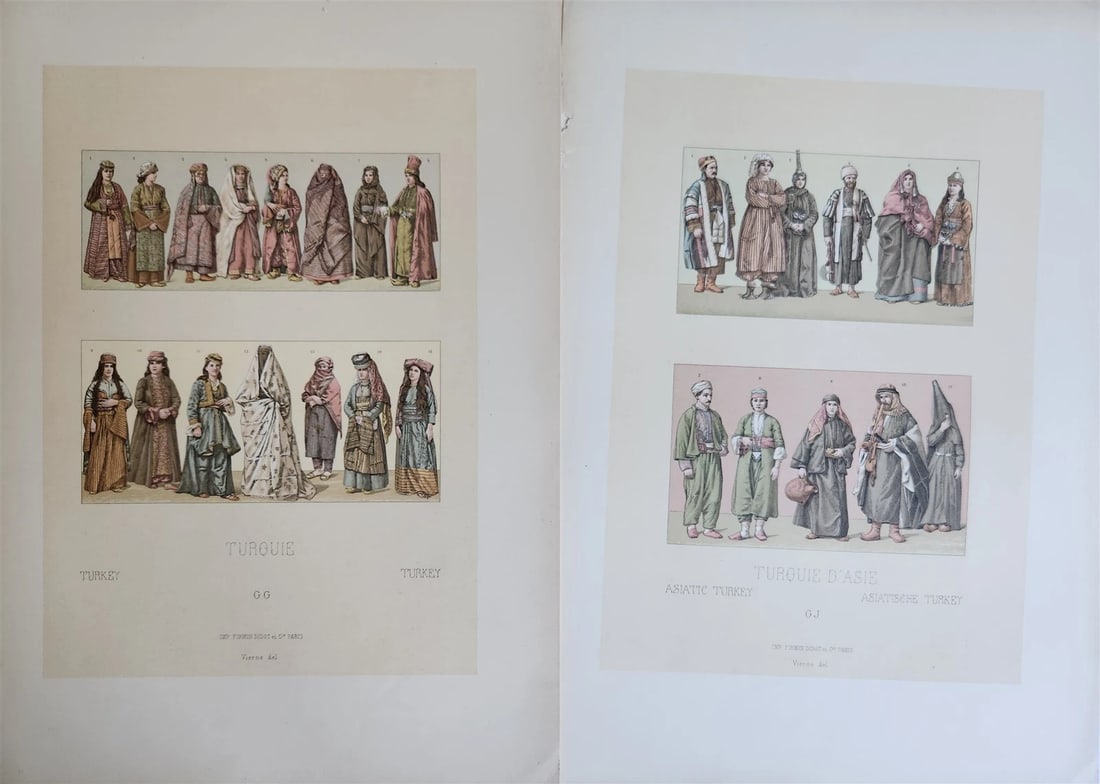 LE COSTUME by RACINET ILLUSTRATED AFRICA INDIA & TURKEY antique 24 PLATES - 2