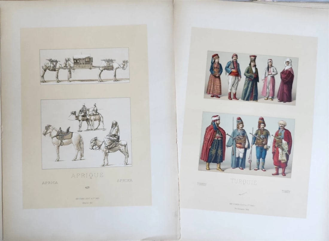 LE COSTUME by RACINET ILLUSTRATED AFRICA INDIA & TURKEY antique 24 PLATES - 3