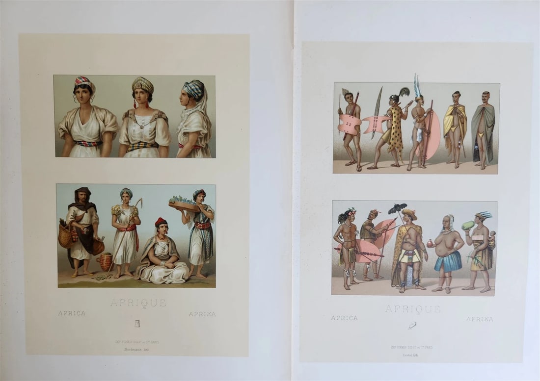 LE COSTUME by RACINET ILLUSTRATED AFRICA INDIA & TURKEY antique 24 PLATES - 5