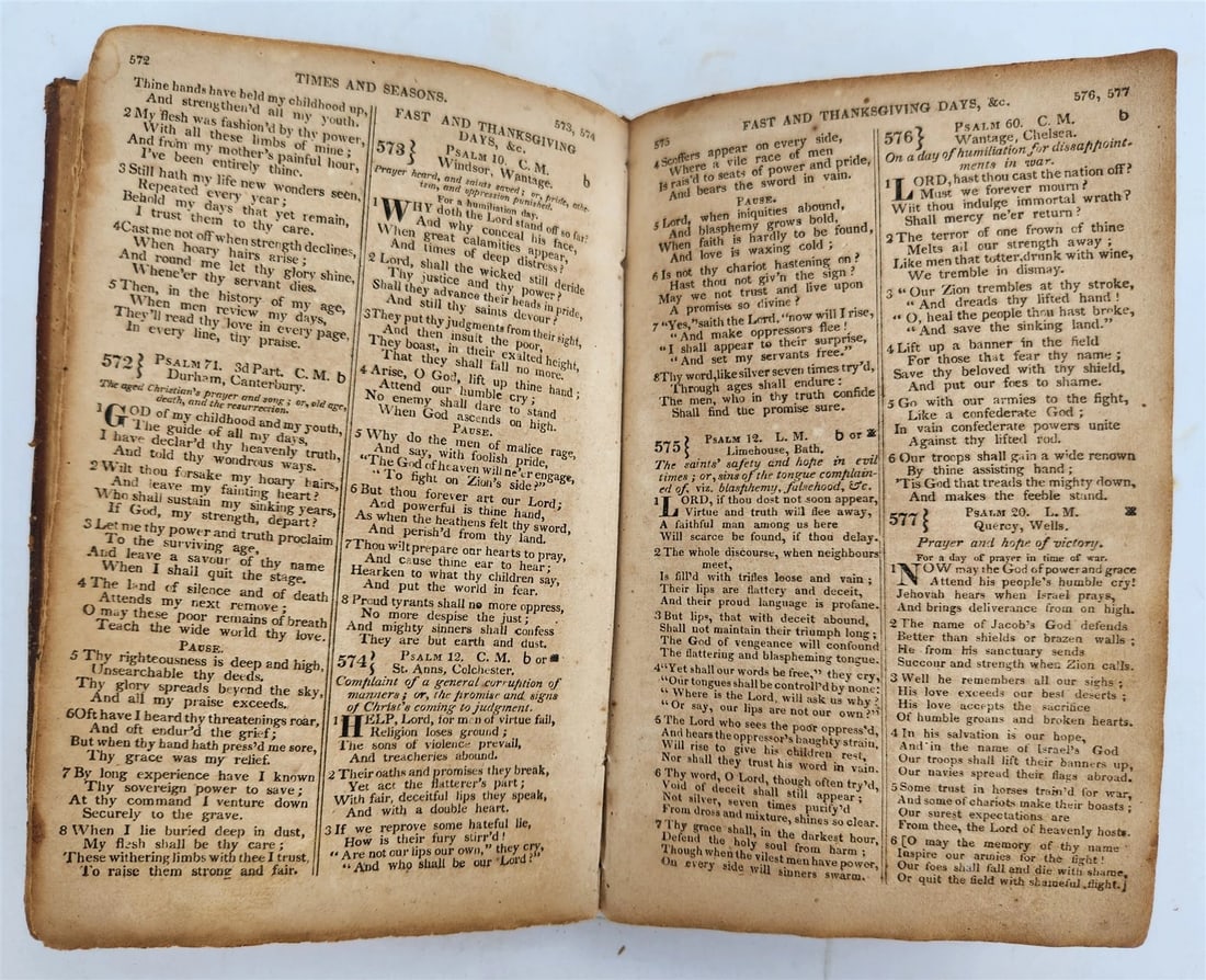 1823 ARRANGEMENT of PSALMS HYMNS & SPIRITUAL SONGS of I. Watts antique Americana - 6