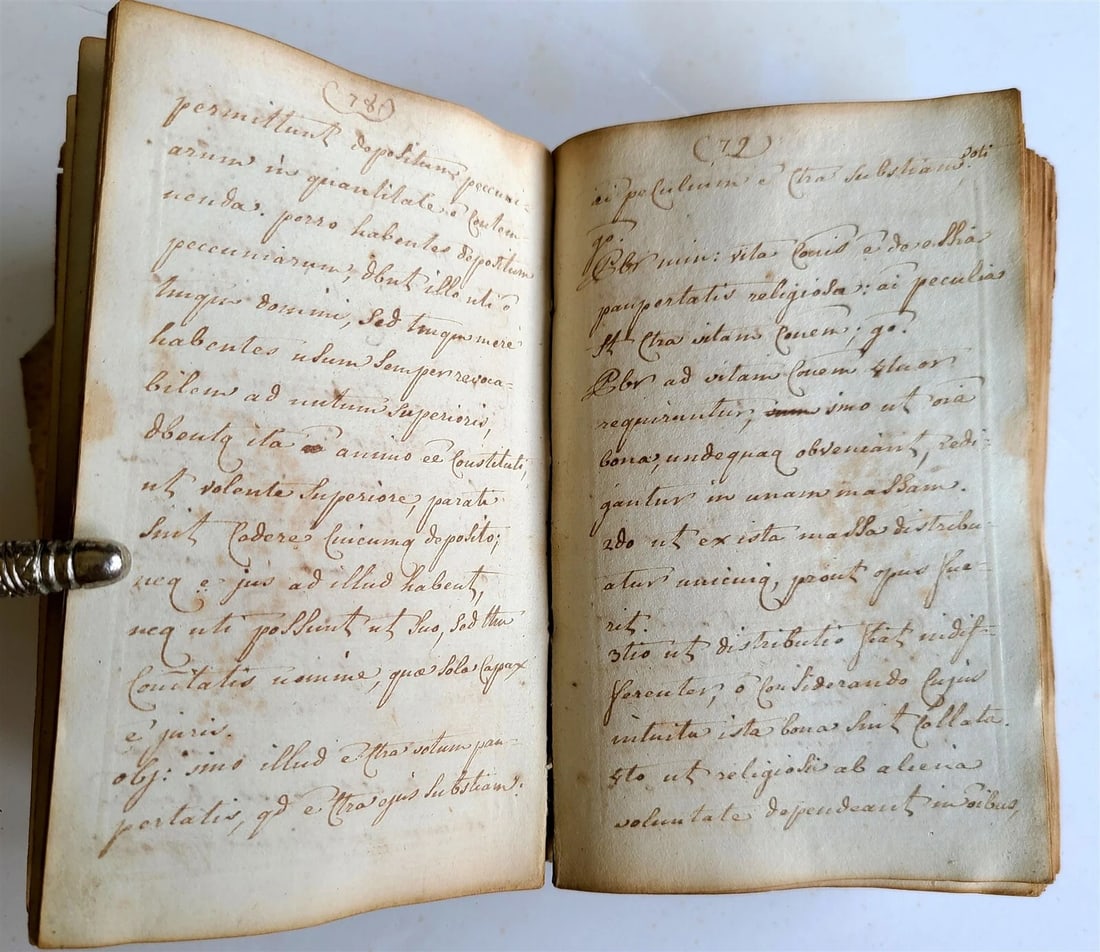 18th CENTURY LATIN MANUSCRIPT BOOK antique TRACTATUS DE JURE ET JUSTITIA vellum - 3