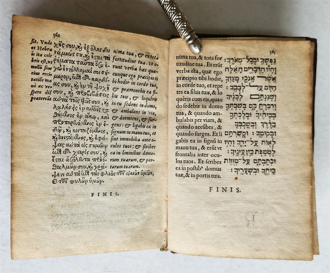1554 BIBLE in Hebrew Latin & Greek antique SCARCE - 8