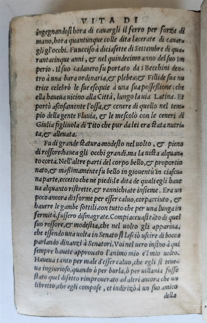 1554 LIFE of TWELVE CAESARS by SUETONIUS antique VELLUM BOUND ROMAN HISTORY - 7