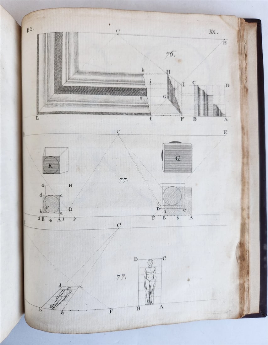 1754 ART of PERSPECTIVE & DESIGN by Joshua Kirby antique ILLUSTRATED w/51 PLATES - 8