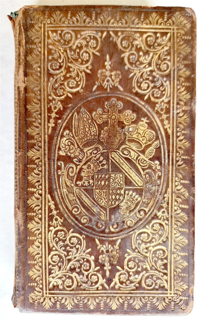 1727 MAGNIFICENT BINDING COAT of ARMS antique Deliciarum sacrarum et acroamatum - 2