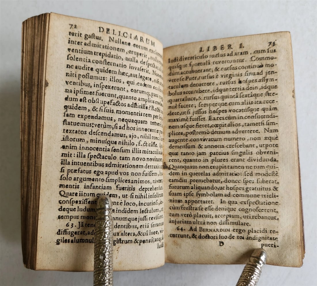 1727 MAGNIFICENT BINDING COAT of ARMS antique Deliciarum sacrarum et acroamatum - 5