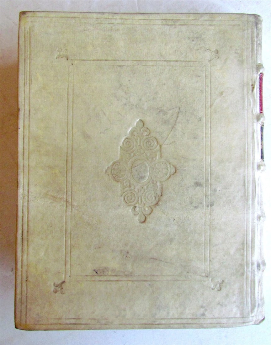 1707 BIBLE COMMENTARY by Johannis Marckii antique GILT EMBOSSED VELLUM BOUND - 5