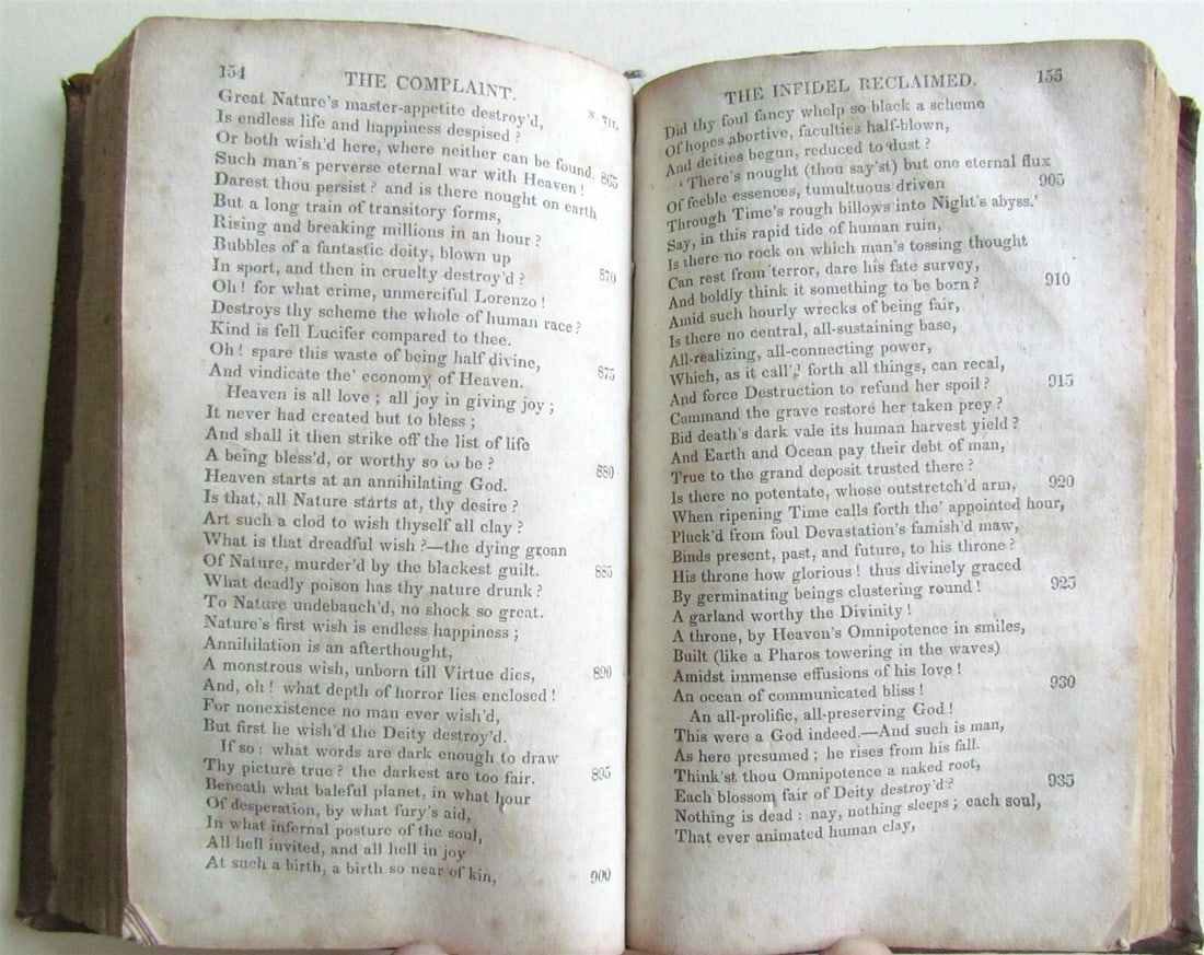 1826 COMPLAINT or NIGHT THOUGTHS & FORCE of RELIGION by E.YOUNG AMERICANA BOSTON - 2