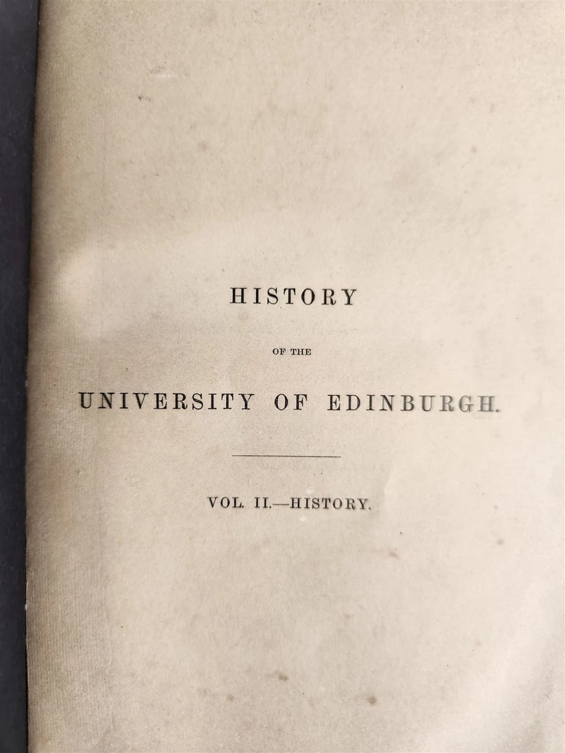 1862 History of The University of Edinburgh 2 VOLUMES by Andrew Dalzel antique - 2