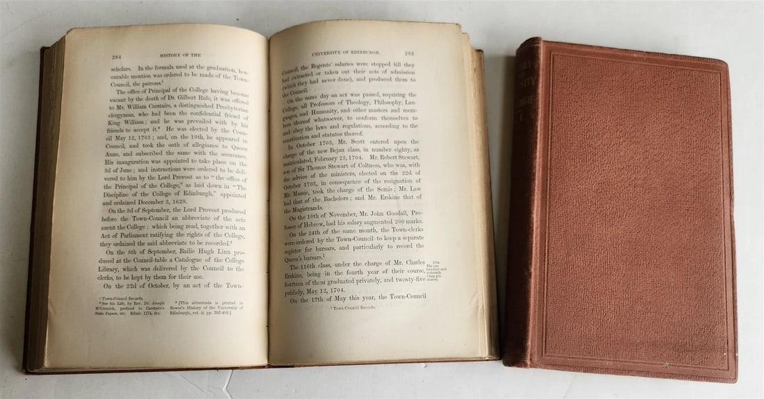 1862 History of The University of Edinburgh 2 VOLUMES by Andrew Dalzel antique - 5