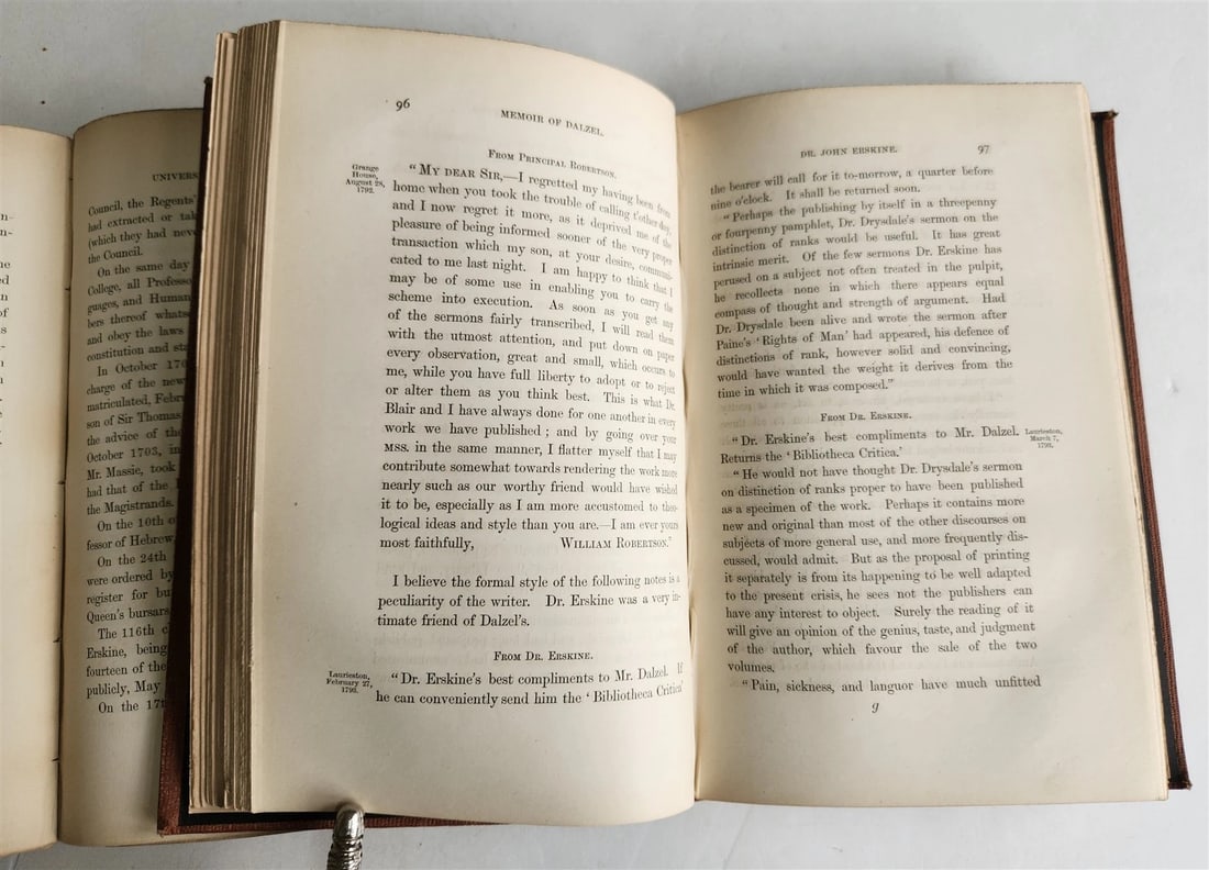 1862 History of The University of Edinburgh 2 VOLUMES by Andrew Dalzel antique - 6