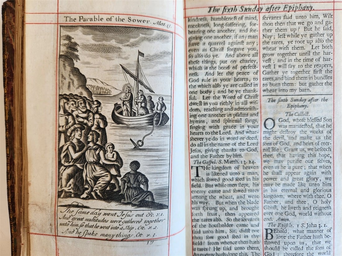 1701 BOOK OF COMMON PRAYER in ENGLISH w/ PSALMS of DAVID ANTIQUE illustrated - 4