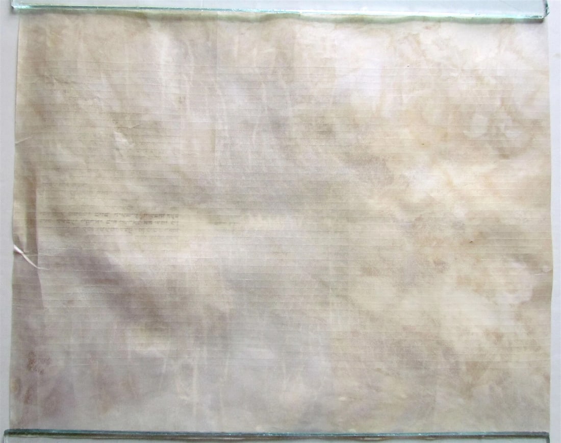 TORAH SCROLL FRAGMENT MANUSCRIPT VELLUM ANTIQUE BIBLE EXODUS 16:17-18:12 - 2