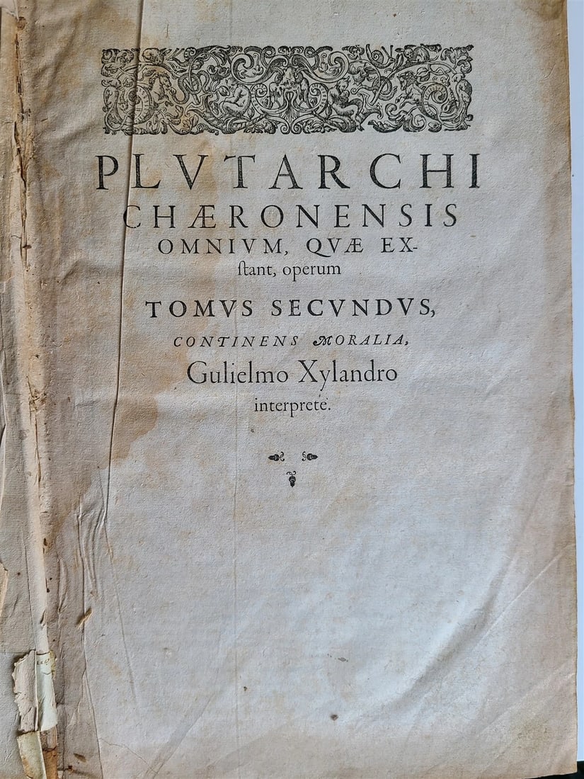 1599 PLUTARCH 2 volumes antique 16th CENTURY LARGE FOLIO in GREEK & LATIN - 3
