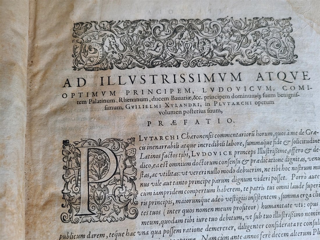 1599 PLUTARCH 2 volumes antique 16th CENTURY LARGE FOLIO in GREEK & LATIN - 5