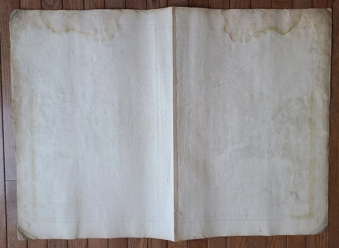 1736 LARGE MAP OF SILESIA POLAND OPPOLIENSIS antique 25 x 4 3/4" - 3