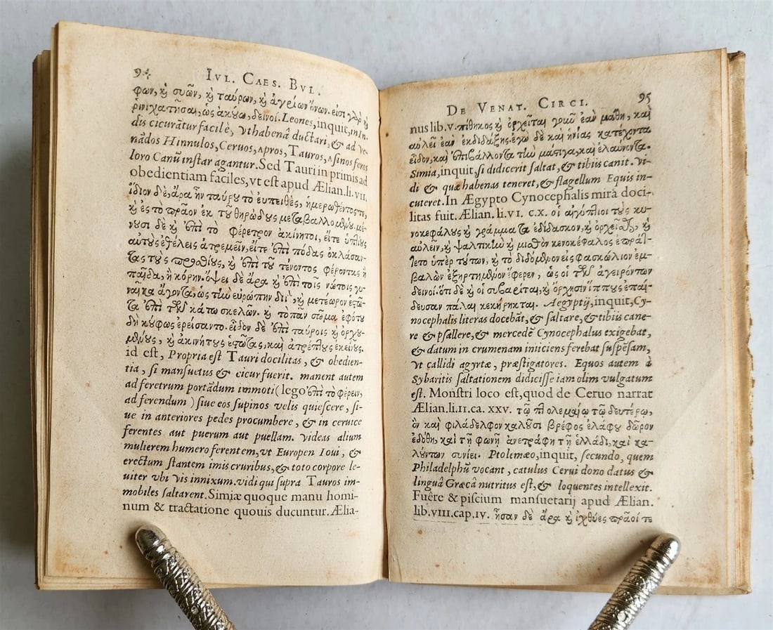 1598 TREATISE on HUNTING in CIRCUS & AMPHITHEATERS in ANTIQUITY antique VELLUM - 4