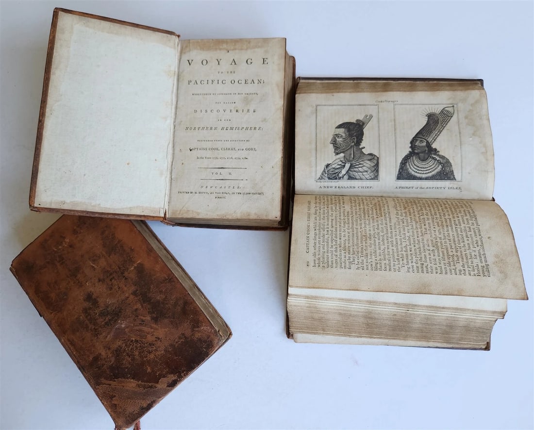 1790 CAPTAIN COOK'S VOYAGES ROUND THE WORLD 3 VOLS ILLUSTRATED antique ENGLISH: Title: 1790 CAPTAIN COOK'S VOYAGES ROUND THE WORLD 3 VOLS ILLUSTRATED antique ENGLISH Description: Cook (James). CAPTAIN COOK'S VOYAGES ROUND THE WORLD Newcastle; 1790 3 volumes Title pages in Vol. I