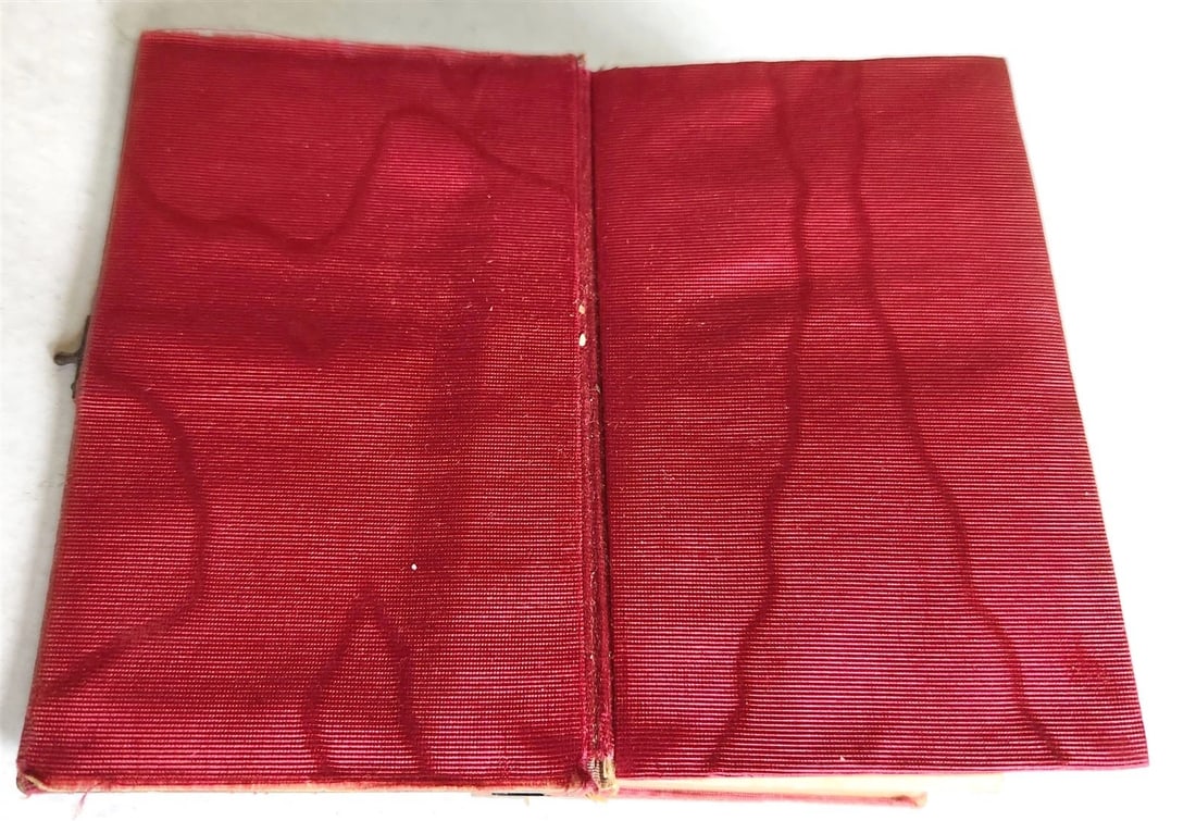 1889 TORTOISESHELL GOLD INLAY BINDING CATHOLIC PRAYER BOOK LATIN/FRENCH antique - 7