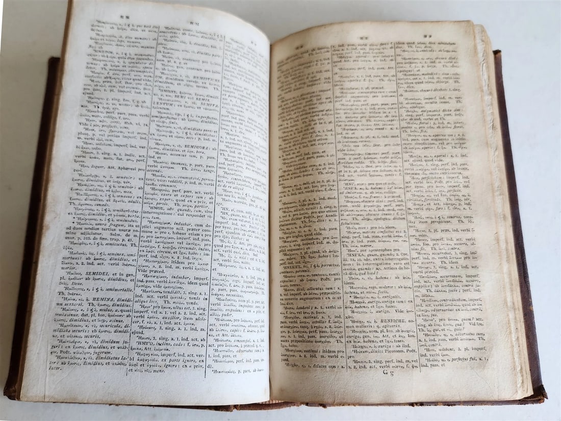 1808 GREEK LATIN DICTIONARY antique LEXICON MANUALE by by CORNELII SCHREVELII - 2