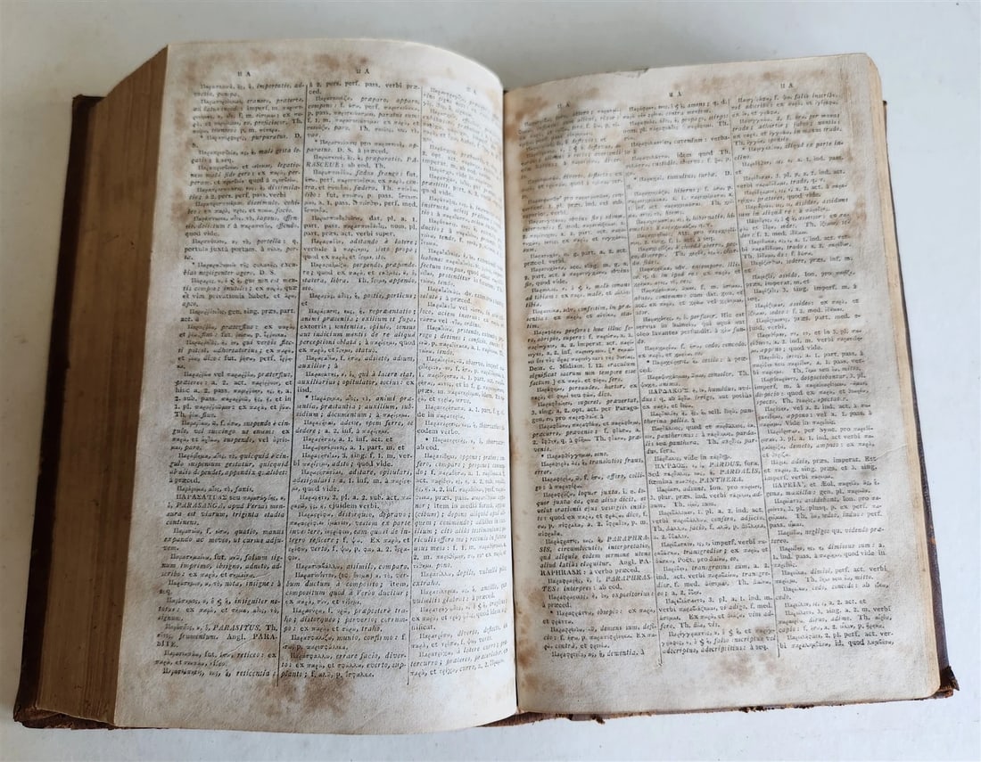 1808 GREEK LATIN DICTIONARY antique LEXICON MANUALE by by CORNELII SCHREVELII - 4