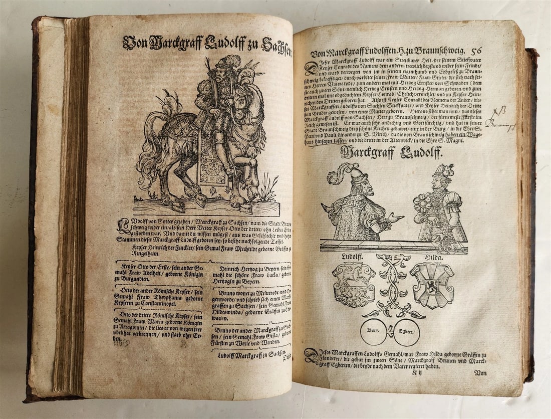 1584 GERMAN & ITALIAN HISTORICAL CHRONICLE ILLUSTRATED antique 16th cent. FOLIO - 2