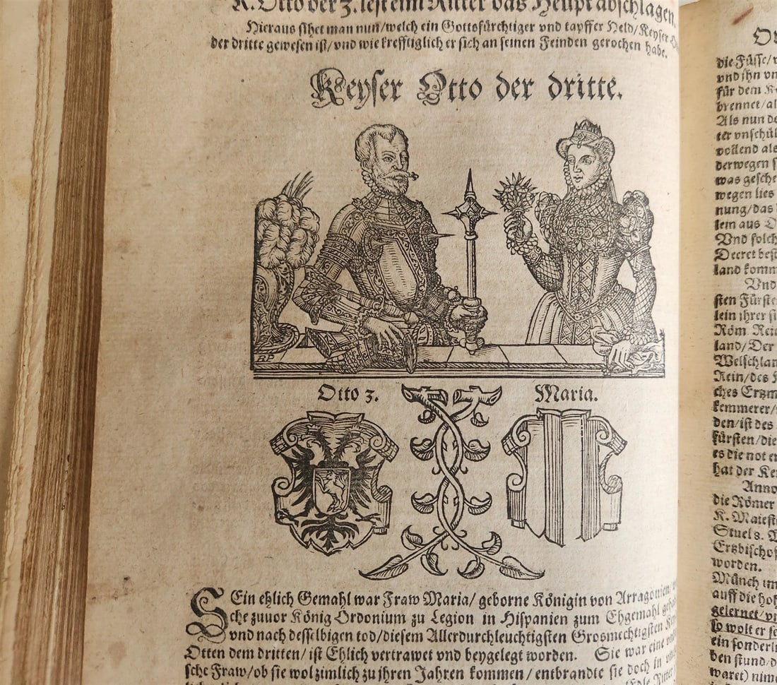 1584 GERMAN & ITALIAN HISTORICAL CHRONICLE ILLUSTRATED antique 16th cent. FOLIO - 3