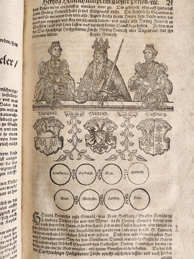 1584 GERMAN & ITALIAN HISTORICAL CHRONICLE ILLUSTRATED antique 16th cent. FOLIO - 5