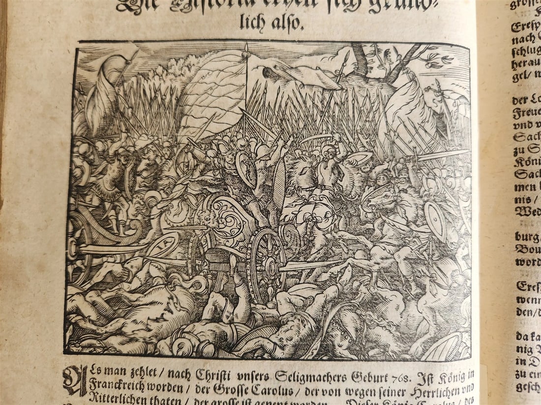 1584 GERMAN & ITALIAN HISTORICAL CHRONICLE ILLUSTRATED antique 16th cent. FOLIO - 7