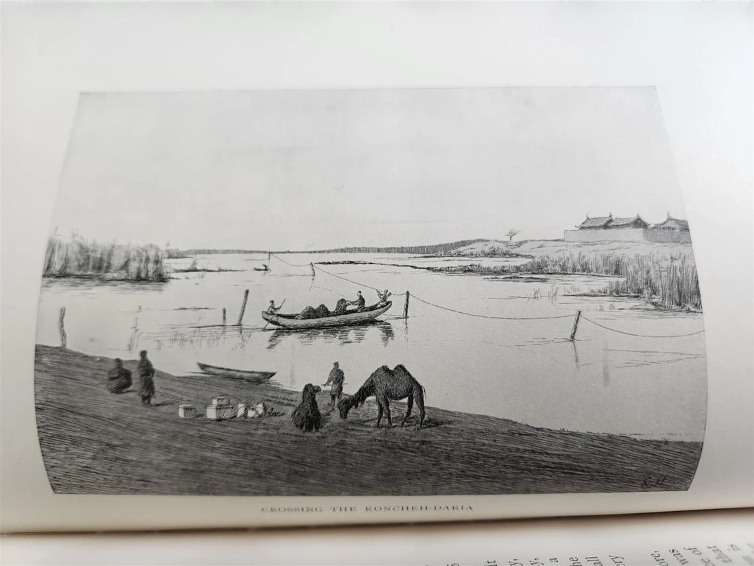 1899 THROUGH ASIA by SVEN HEDIN antique ILLUSTRATED w/ 300 PICTURES 2 volumes - 10