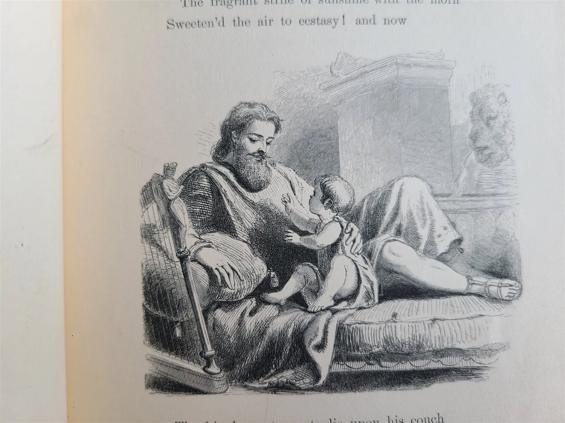 1860 SACRED POEMS by N PARKER WILLIS antique ILLUSTRATED Americana CIVIL WAR ERA - 12