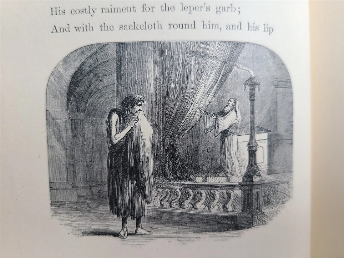 1860 SACRED POEMS by N PARKER WILLIS antique ILLUSTRATED Americana CIVIL WAR ERA - 14