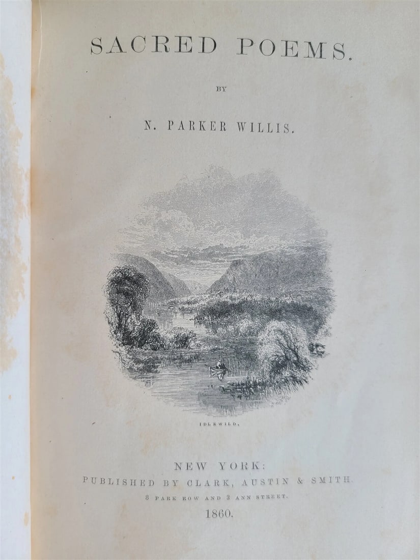 1860 SACRED POEMS by N PARKER WILLIS antique ILLUSTRATED Americana CIVIL WAR ERA - 2