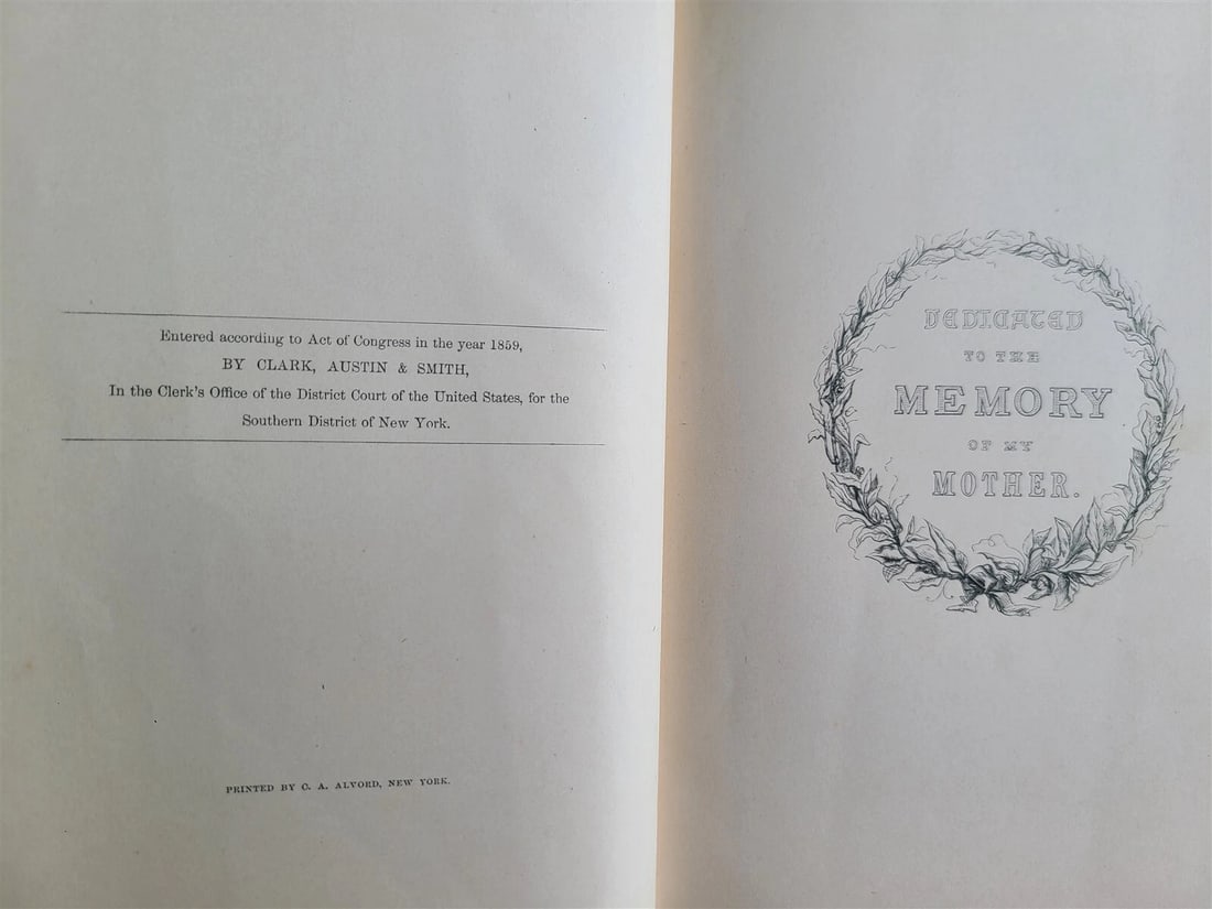 1860 SACRED POEMS by N PARKER WILLIS antique ILLUSTRATED Americana CIVIL WAR ERA - 5
