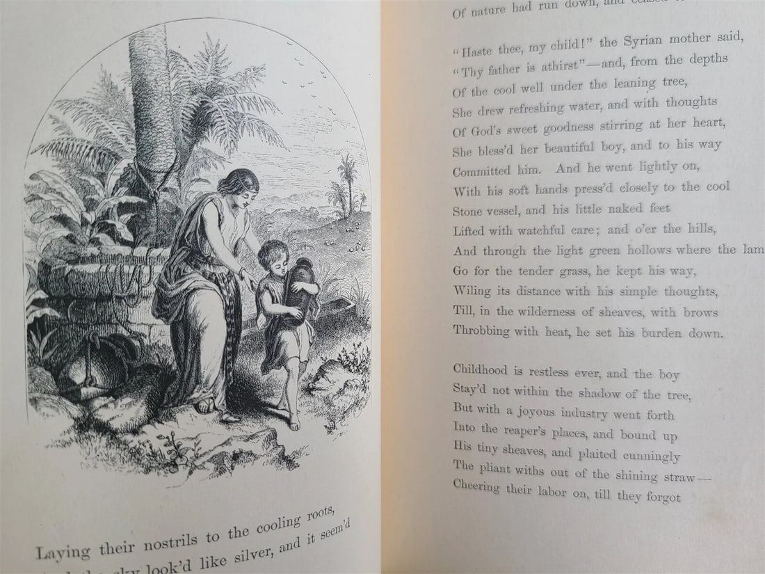 1860 SACRED POEMS by N PARKER WILLIS antique ILLUSTRATED Americana CIVIL WAR ERA - 7