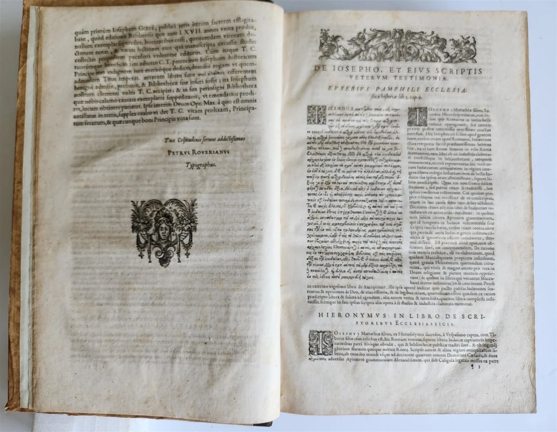 1611 FLAVIUS JOSEPHUS GREEK LATIN EDITION antique FOLIO - 3