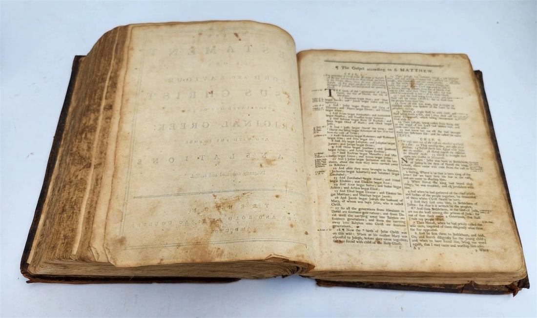 1791 BIBLE by ISAAC COLLINS FIRST printed in NEW JERSEY antique RARE Americana - 9