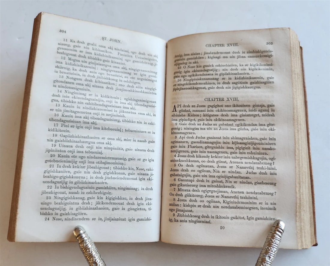 1856 BIBLE IN OJIBWE LANGUAGE Native Americana ANTIQUE rare - 4