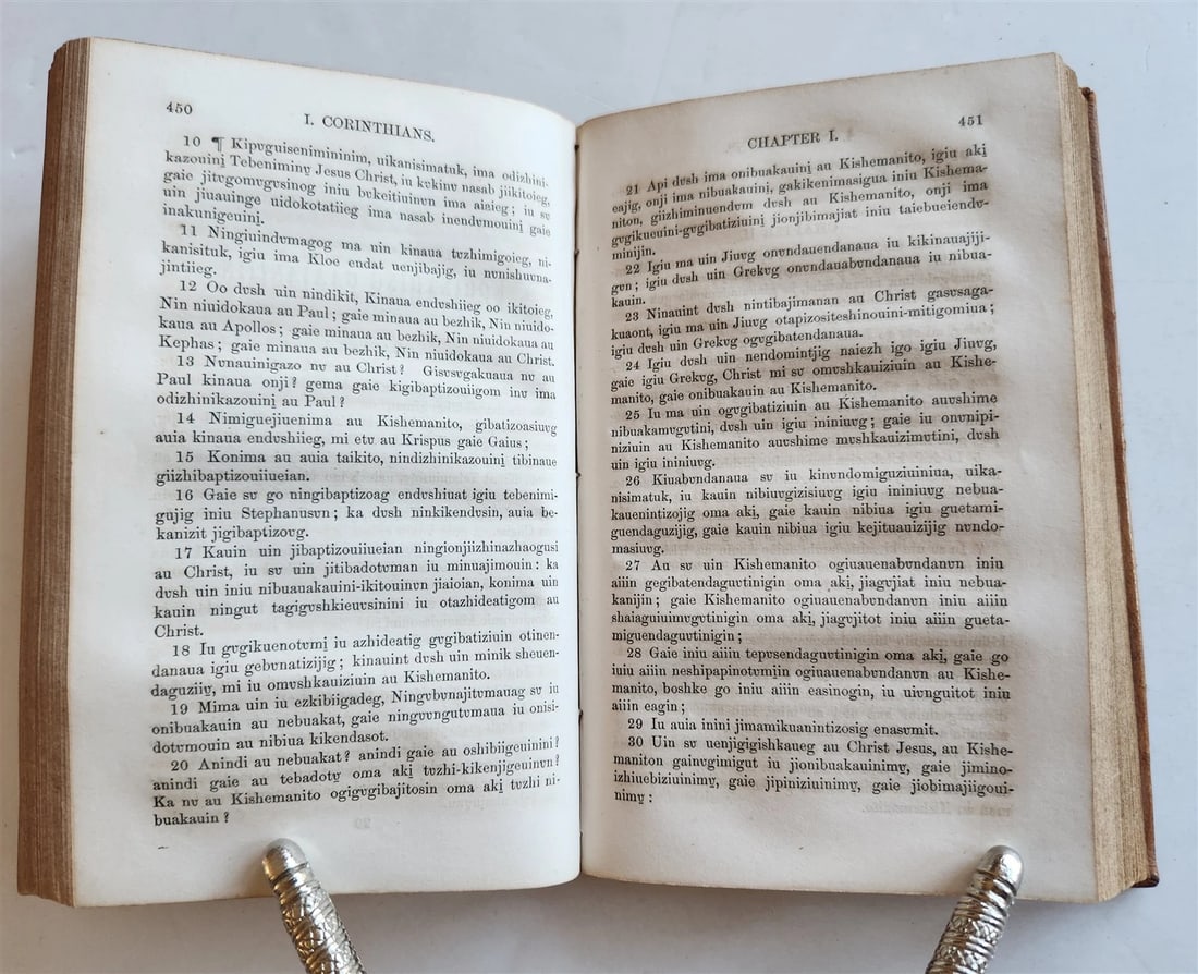 1856 BIBLE IN OJIBWE LANGUAGE Native Americana ANTIQUE rare - 5