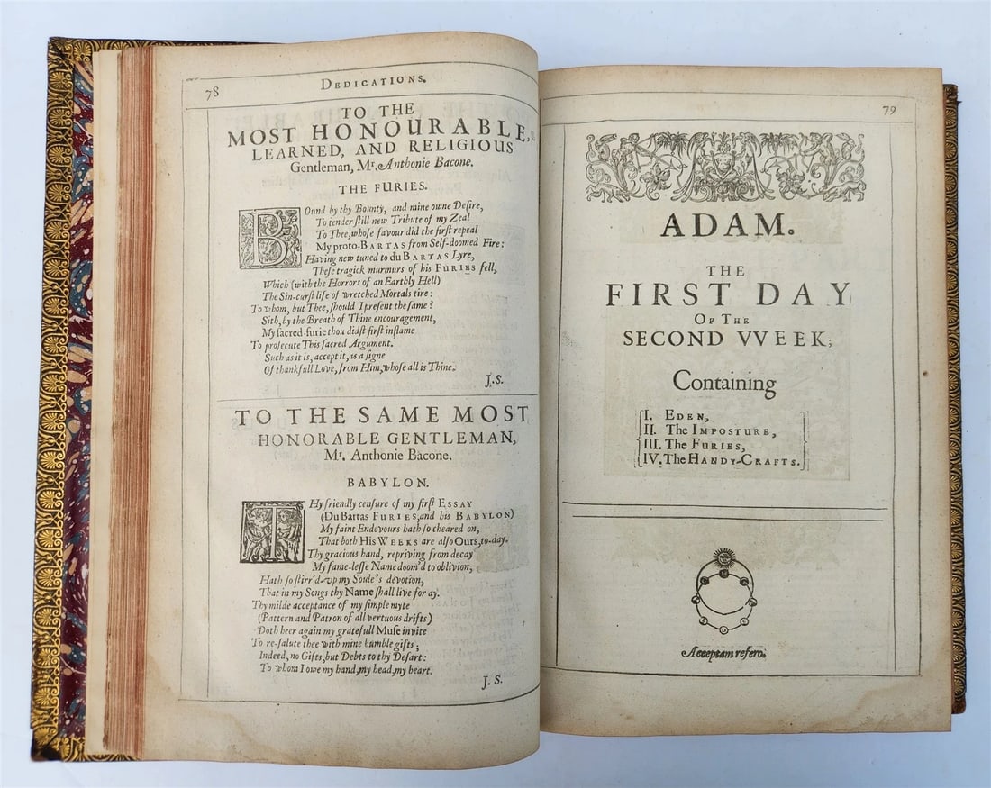 1633 DU BARTAS HIS DIVINE WEEKS & WORKES antique FOLIO in ENGLISH - 5