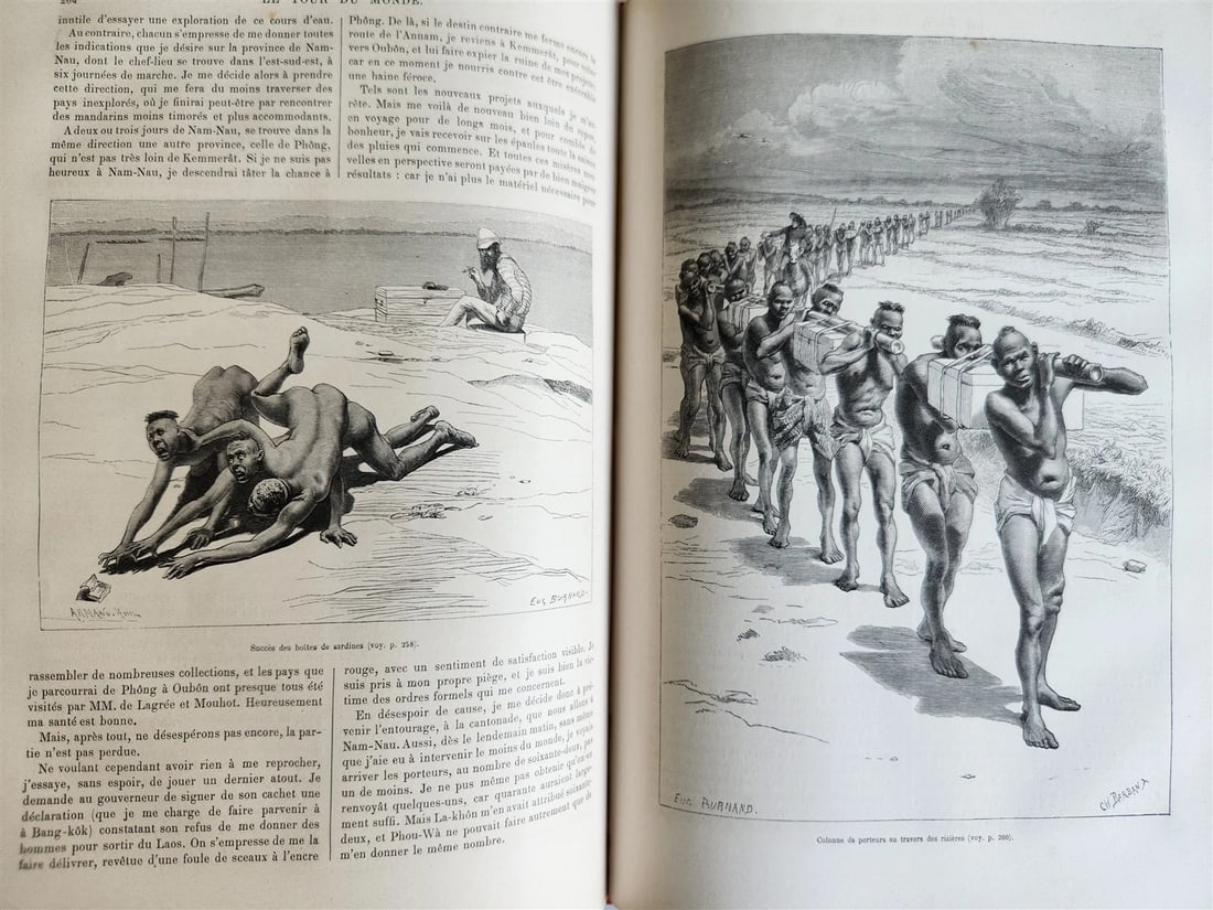 1880 HISTORY of VOYAGES ILLUSTRATED antique SYRIA AUSTRALIA LAOS VIETNAM PANAMA - 9