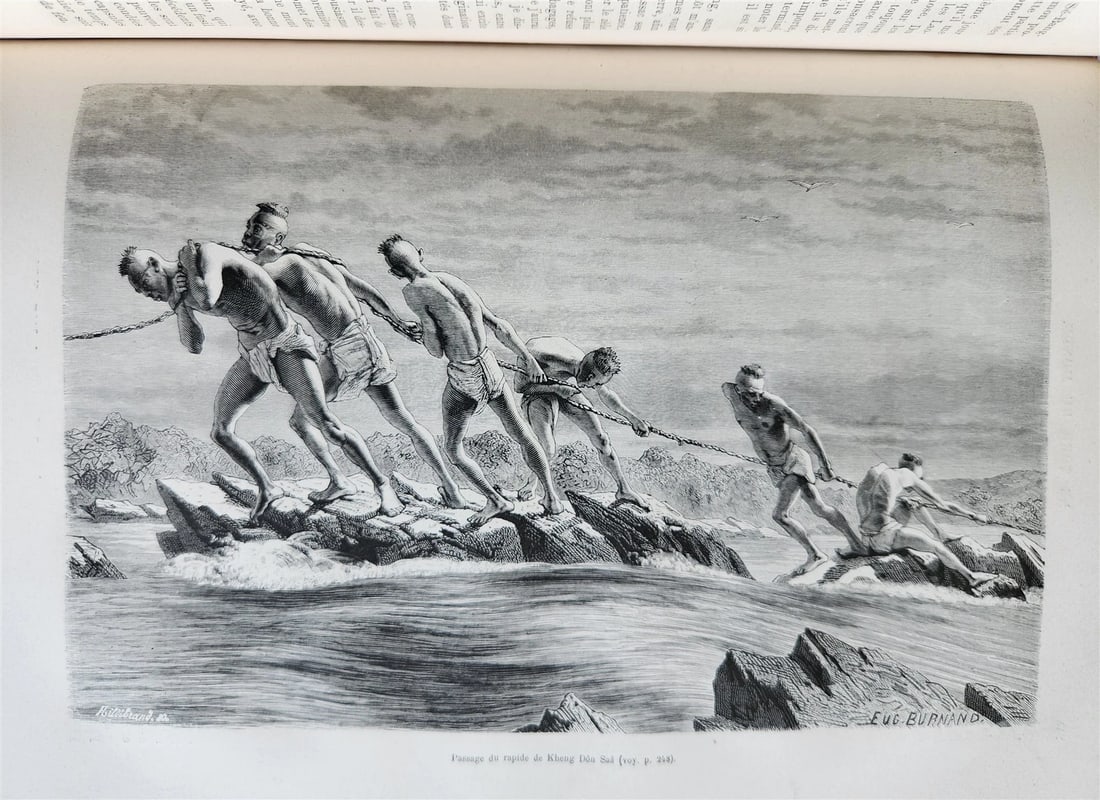 1880 HISTORY of VOYAGES ILLUSTRATED antique SYRIA AUSTRALIA LAOS VIETNAM PANAMA - 10